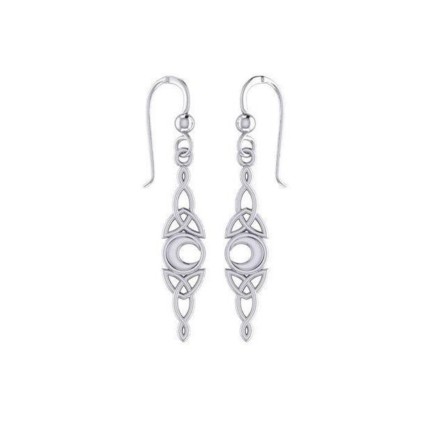 Celtic Moon Woven Design Silver Earrings TER1795