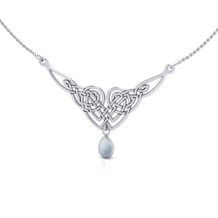 Mesmerized by an interwoven beauty ~ Celtic Knotwork Sterling Silver Necklace Jewelry with Gemstones TN066