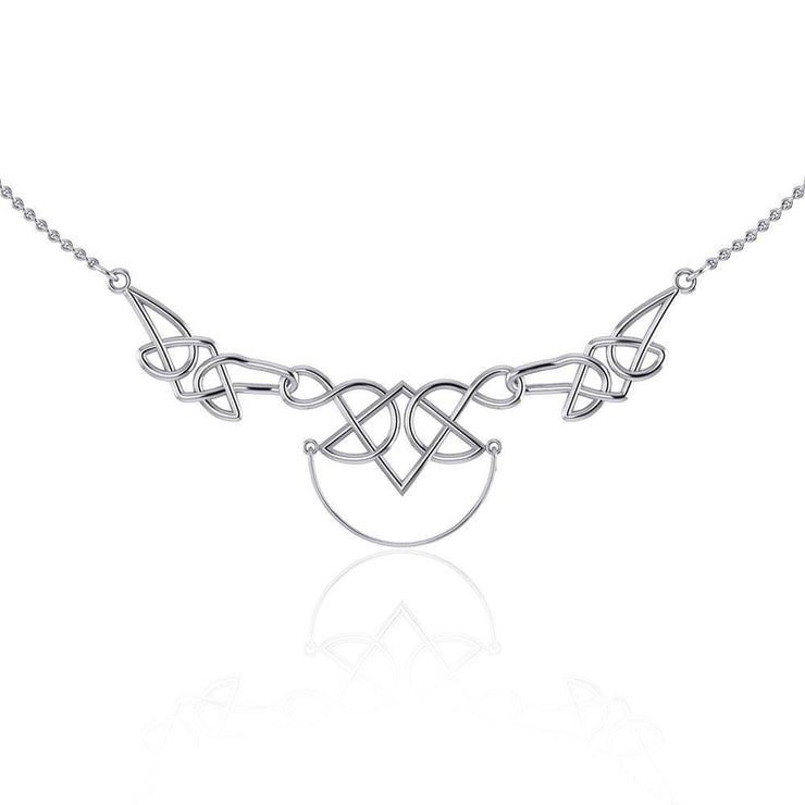 A powerful reminder of the fullness of the eternal ~ Celtic Knotwork Sterling Silver Necklace Jewelry with Charm Holder TN121