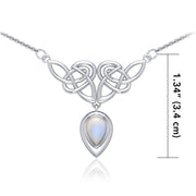 An imperishable elegance ~ Celtic Knotwork Sterling Silver Necklace with Gemstone TN132