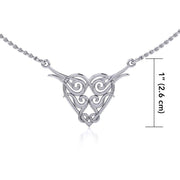 A tasteful expression of inner love, strength and passion ~ Celtic Knotwork Heart Sterling Silver Necklace Jewelry TN276