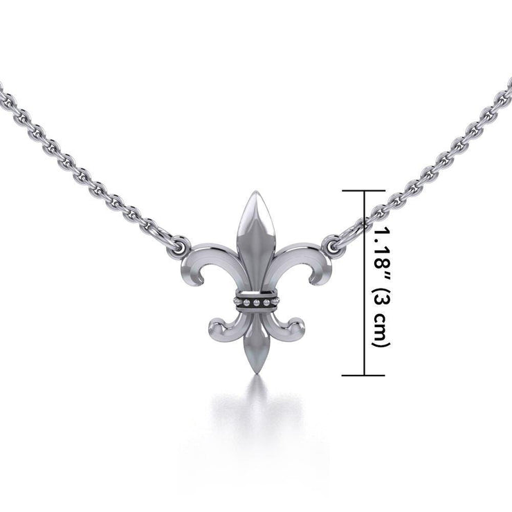 Fleur-de-Lis regal and historical touch ~ Sterling Silver Jewelry Necklace TNC054