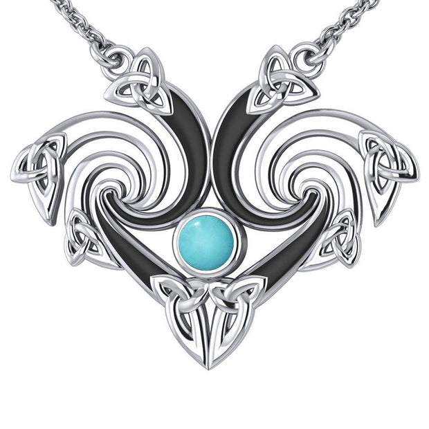 A marvelous representation that lies in the Universe ~ Sterling Silver Celtic Triquetra Necklace Jewelry with Gemstone TNC160