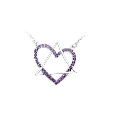 Geometric Style Necklace with Gem TNC312 Amethyst