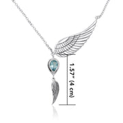 In peace and calm ~Sterling Silver Angel Wing Jewelry Necklace with Gemstone TNC421P