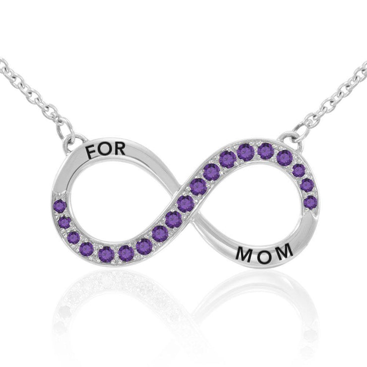 Infinity Love For Mom Silver Large Necklace with Gemstone TNC456 Necklace