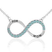 Infinity Love For Mom Silver Large Necklace with Gemstone TNC456 Necklace