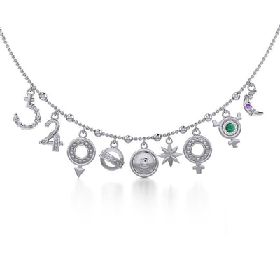 Alchemy of the Planet Silver Necklace with Gemstone TNC457