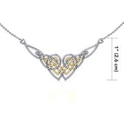 Celtic Knot Gold Accent Silver Necklace TNV001
