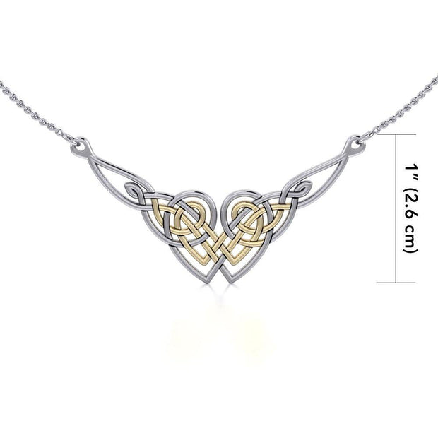 Celtic Knot Gold Accent Silver Necklace TNV001