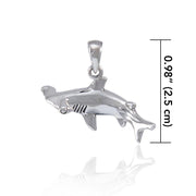 Take your energy to the wonderful sea ~ Sterling Silver Jewelry Hammerhead Shark Pendant TP1058