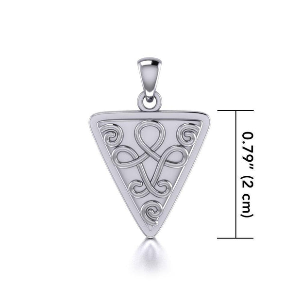 Celtic Knotwork Sterling Silver Triangle Pendant Jewelry TP1085