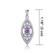 The everlasting power of the Holy Trinity ~ Sterling Silver Celtic Triquetra Pendant Jewelry with Gemstone TP1147