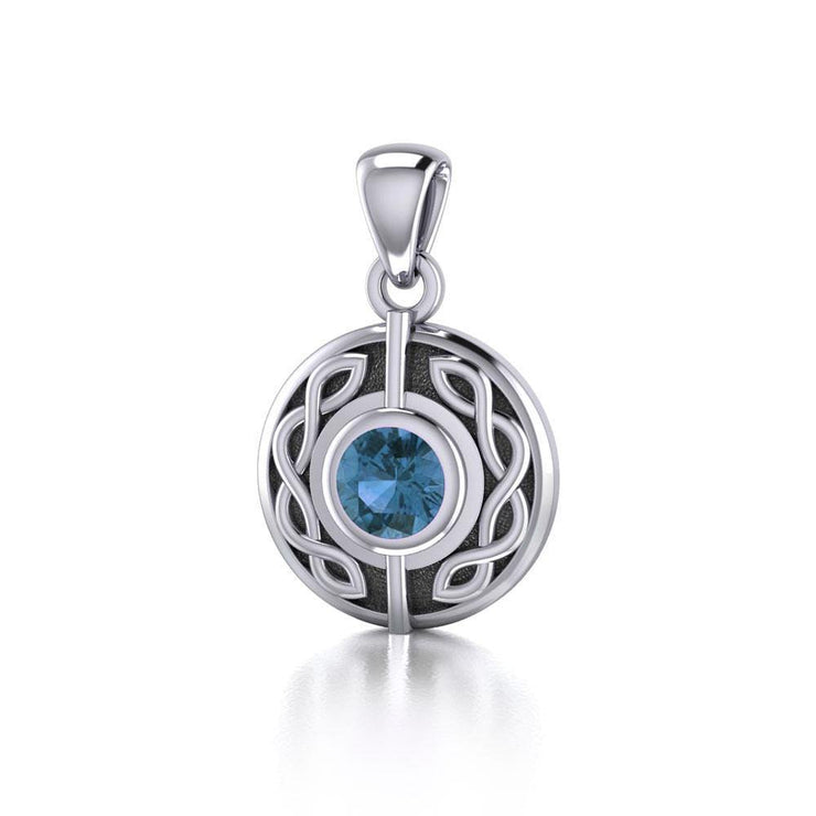Beyond a limitless possibility ~ Sterling Silver Celtic Knotwork Pendant Jewelry with Gemstone TP1176