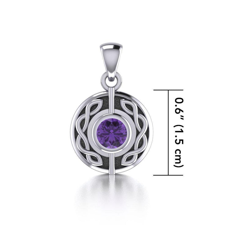 Beyond a limitless possibility ~ Sterling Silver Celtic Knotwork Pendant Jewelry with Gemstone TP1176