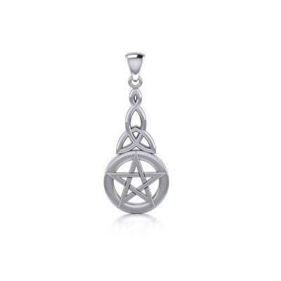 Silver Pentagram Pentacle with Trinity Knot Pendant TP1359