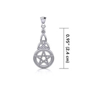 Silver Pentagram Pentacle with Trinity Knot Pendant TP1359