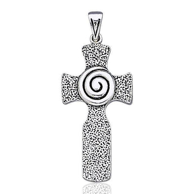 Celtic Cross Swirl Silver Pendant TP1560