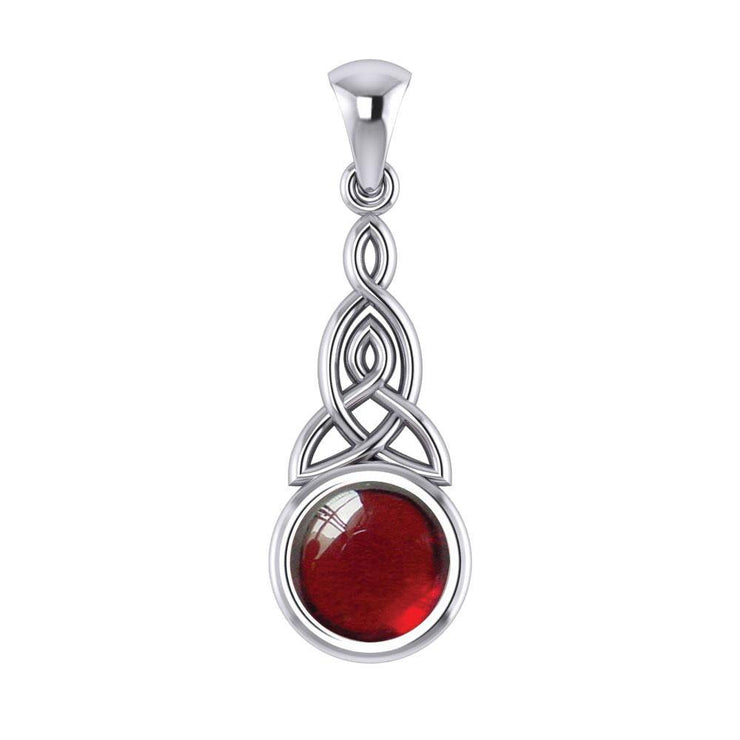 Eternity in the glorious world ~ Celtic Triquetra Sterling Silver Pendant Jewelry with Gemstone centerpiece TP2937