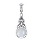 Eternity in the glorious world ~ Celtic Triquetra Sterling Silver Pendant Jewelry with Gemstone centerpiece TP2937 Pendant
