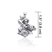 Take the battle in a new sea adventure ~ Sterling Silver Jewelry Pirate Skull with Sword Pendant TP3055 Pendant