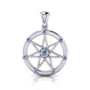 Elven Star with Gems Silver Pendant TP3134 Pendant
