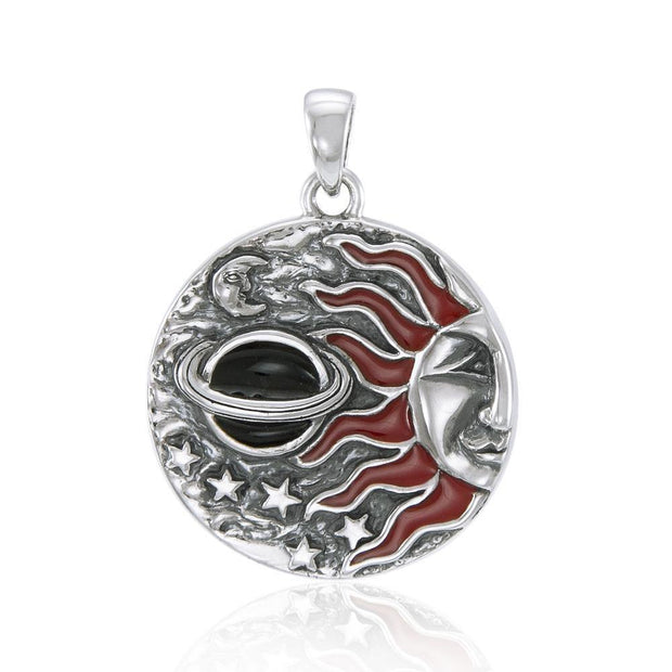 Sun in The Galaxy Silver pendant with Enamel TP3140