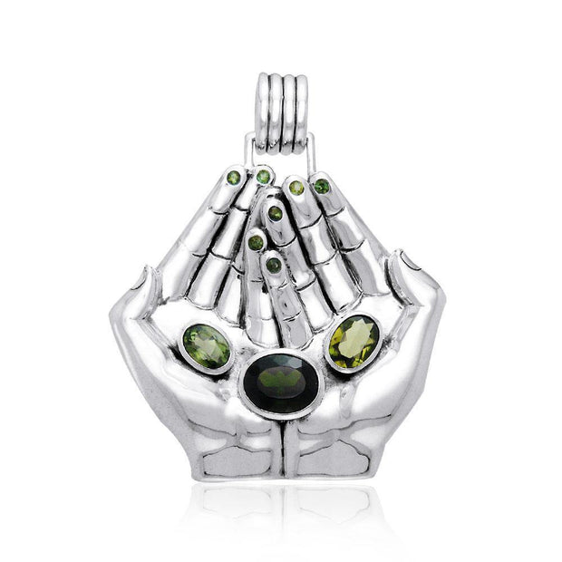 Inspired by Dali Silver Hands Pendant TPD1155