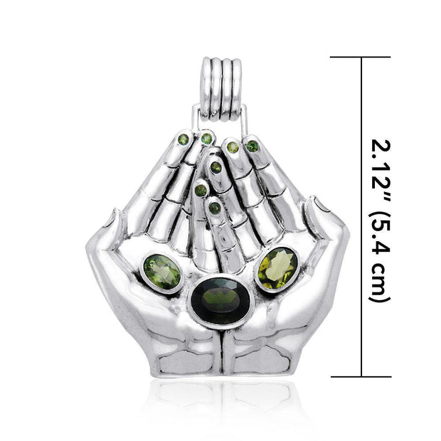 A clear landscape of our palms ~ Dali-inspired fine Sterling Silver Jewelry Pendant TPD1155