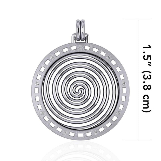 Avalon's Sprial Silver Pendant with Gemstone TPD2679