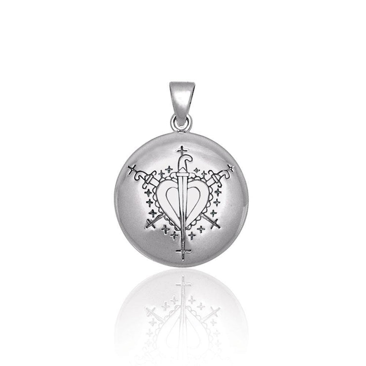 A Masterpiece of Ezili Dantor Veve ~ Sterling Silver Jewelry Pendant TPD2826