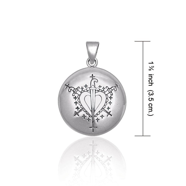 A Masterpiece of Ezili Dantor Veve ~ Sterling Silver Jewelry Pendant TPD2826