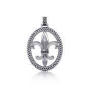 Honoring the noble symbolism of Fleur-de-Lis ~ Sterling Silver Jewelry Fleur-de-Lis Braided Pendant TPD323 Pendant