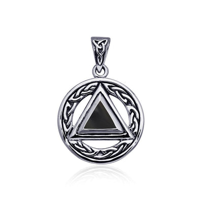 Pave the road to full healing ~ Celtic AA Symbol Sterling Silver Pendant Jewelry with Gemstone TPD326 Pendant