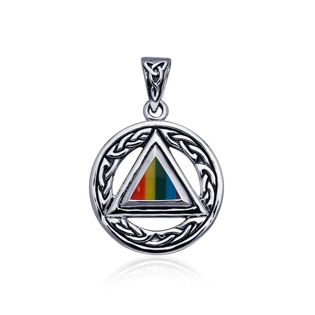 Pave the road to full healing ~ Celtic AA Symbol Sterling Silver Pendant Jewelry with Gemstone TPD326