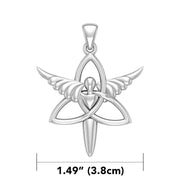 Angel Trinity Knot Sterling Silver Pendant TPD3268