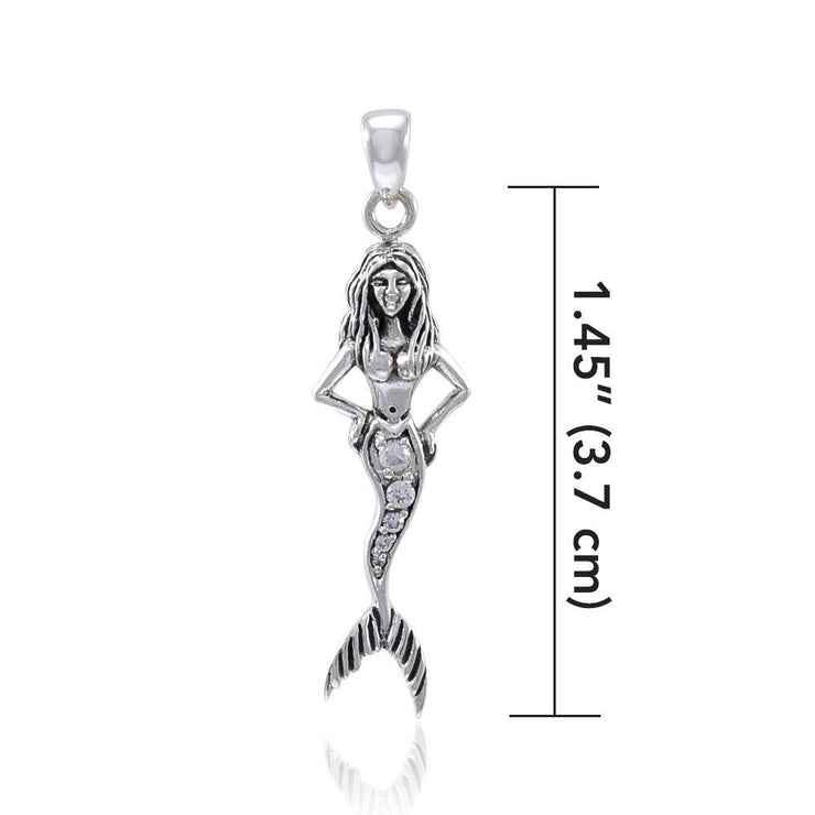 Beloved Mystique and Allure of the Sea Mermaid ~ Sterling Silver Jewelry Pendant TPD3624