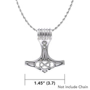 Focus on your strong intention ~ Sterling Silver Jewelry Thor Hammer Pendant TPD3721