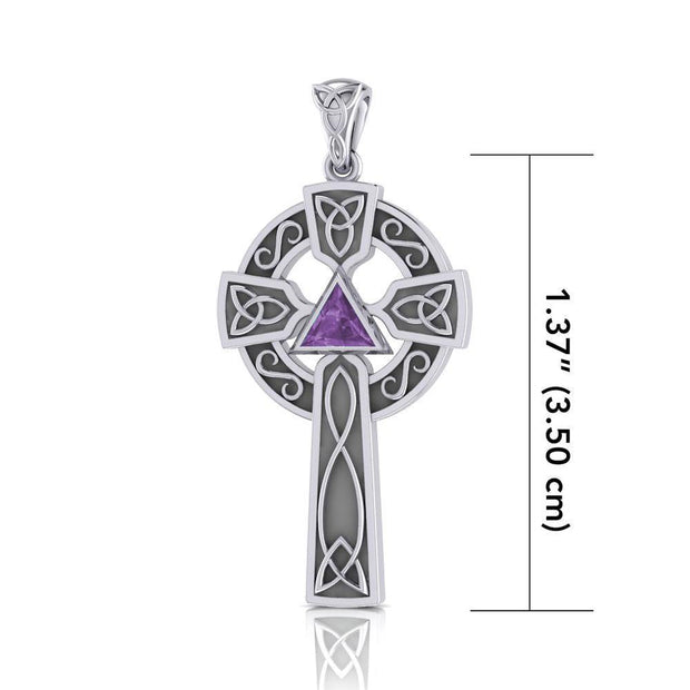 Celtic Knot AA Recovery Cross Silver Pendant TPD385