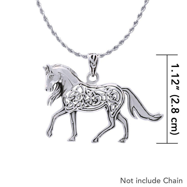 Brigid Ashwood Stable Celtic Horse ~ Sterling Silver Jewelry Pendant TPD3994 Pendant