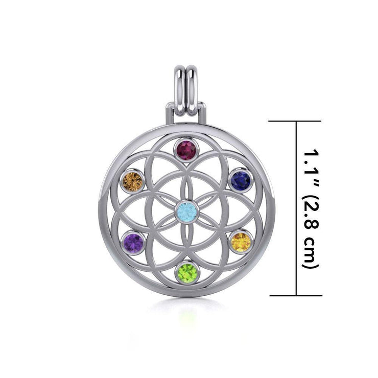 Flower of Life with powerful life force Chakra stone Pendant TPD452