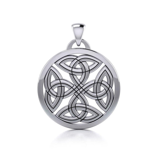 Celtic Trinity Quaternary Knot Silver Pendant TPD4631