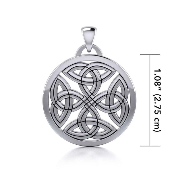 Celtic Trinity Quaternary Knot Silver Pendant TPD4631