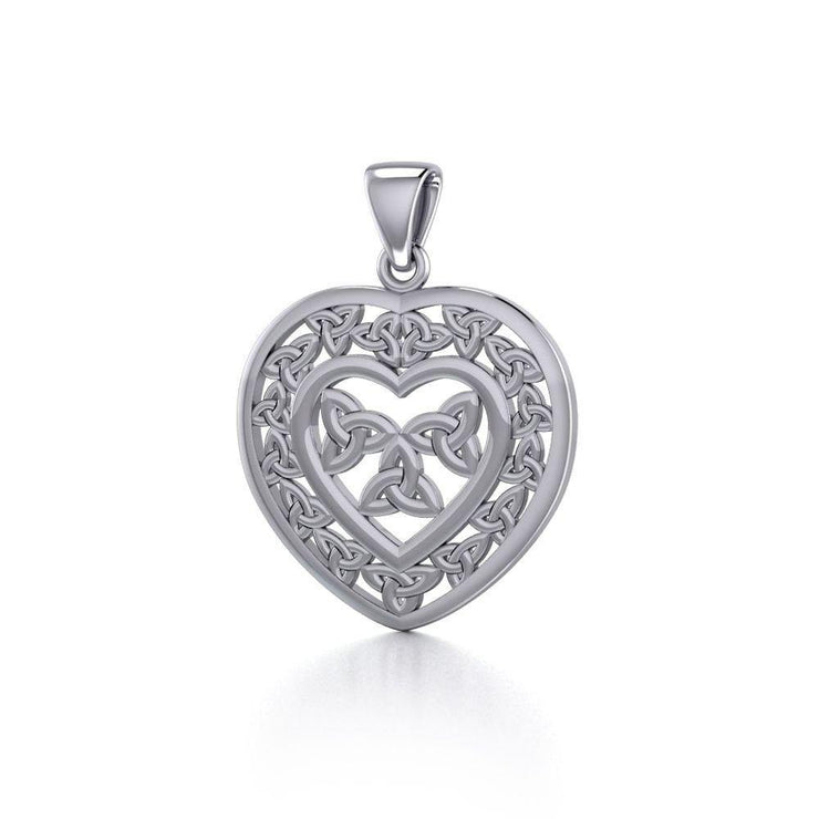 Celtic Heart Triquetra Knot Pendant TPD4693
