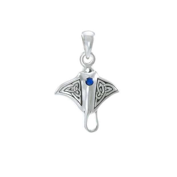 Small Celtic Manta Ray Sterling Silver Pendant  TPD4814 Pendant