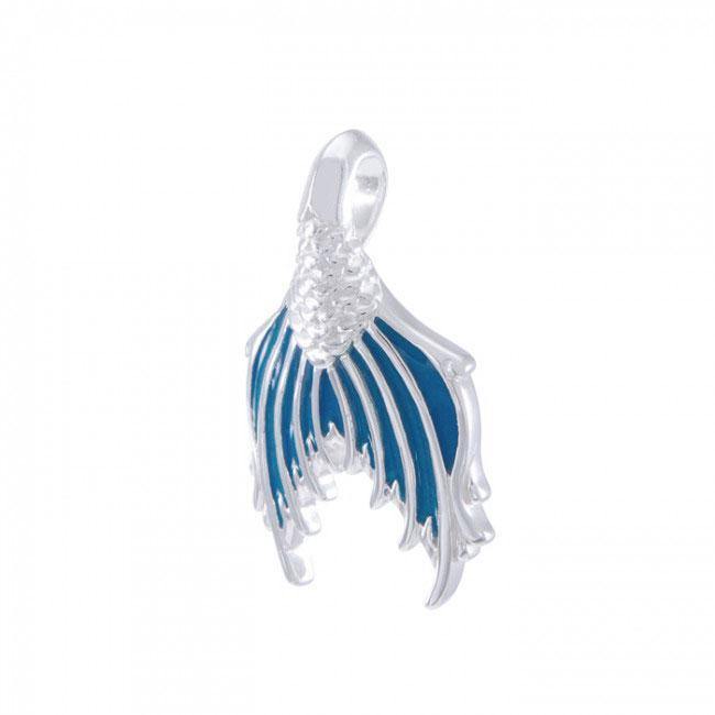 Mermaid Tail with Enamel Sterling Silver Pendant TPD4900