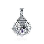 Angel Wings and Lotus with Gemstone Pendant TPD4960