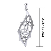 Triple Trinity Knots Leaf Sterling Silver Pendant TPD5028