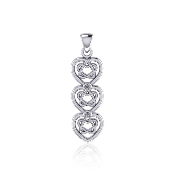 Love in countless ways ~ Celtic Knotwork Heart Sterling Silver Pendant TPD5053