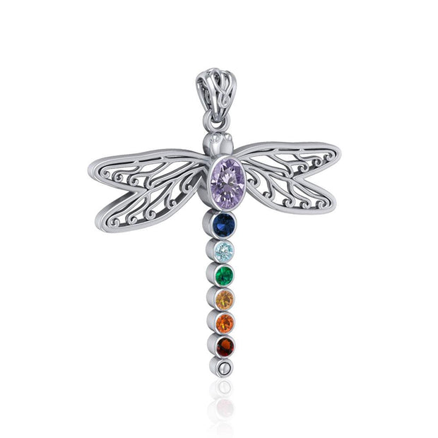 Cari Buziak Spiritual Chakra Dragonfly Silver Pendant TPD5057